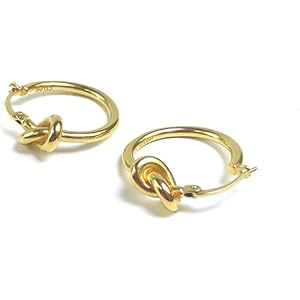 Amazon | [セリーヌ] ピアス ノット スモール フープ 46N55 ゴールド